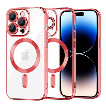 Ovitek Techsuit "Luxury Crystal MagSafe" za iPhone 14 Pro - rdeč