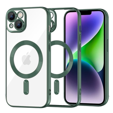 Ovitek Techsuit "Luxury Crystal MagSafe" za iPhone 14 Plus - temno zelen