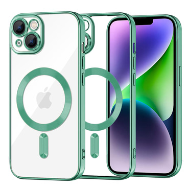 Ovitek Techsuit "Luxury Crystal MagSafe" za iPhone 14 Plus - svetlo zelen