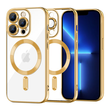 Ovitek Techsuit "Luxury Crystal MagSafe" za iPhone 13 Pro Max - zlat