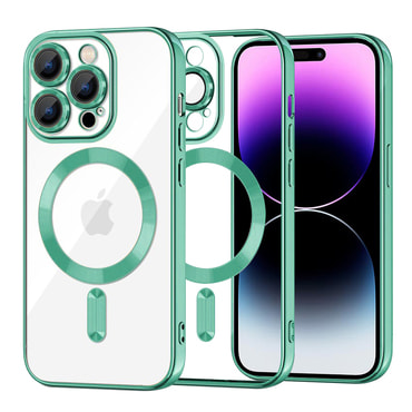 Ovitek Techsuit "Luxury Crystal MagSafe" za iPhone 14 Pro Max - svetlo zelen