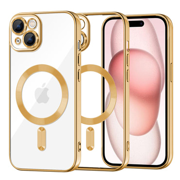 Ovitek Techsuit "Luxury Crystal MagSafe" za iPhone 15 - zlat