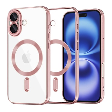 Ovitek Techsuit "Luxury Crystal MagSafe" za iPhone 16 - roza