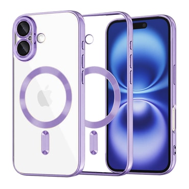 Ovitek Techsuit "Luxury Crystal MagSafe" za iPhone 16 - svetlo vijoličen