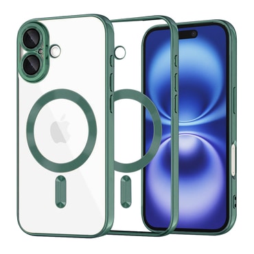 Ovitek Techsuit "Luxury Crystal MagSafe" za iPhone 16 - temno zelen