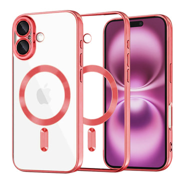 Ovitek Techsuit "Luxury Crystal MagSafe" za iPhone 16 Plus - rdeč