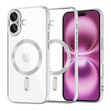 Ovitek Techsuit "Luxury Crystal MagSafe" za iPhone 16 Plus - srebrn