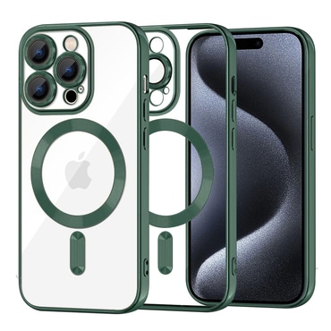 Ovitek Techsuit "Luxury Crystal MagSafe" za iPhone 15 Pro - temno zelen