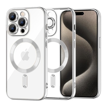 Ovitek Techsuit "Luxury Crystal MagSafe" za iPhone 15 Pro Max - srebrn