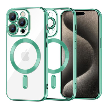 Ovitek Techsuit "Luxury Crystal MagSafe" za iPhone 15 Pro Max - svetlo zelen