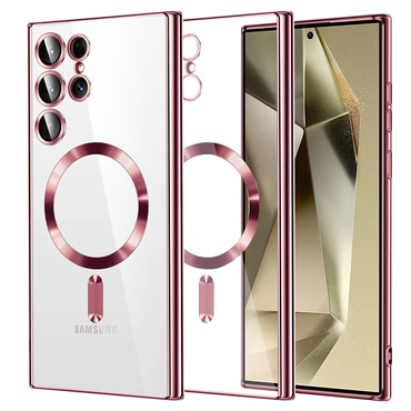 Ovitek Techsuit "Luxury Crystal MagSafe" za Samsung Galaxy S24 Ultra - roza