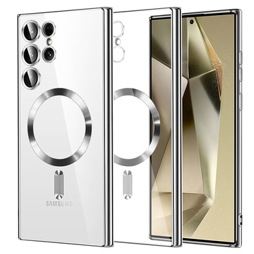 Ovitek Techsuit "Luxury Crystal MagSafe" za Samsung Galaxy S24 Ultra - srebrn