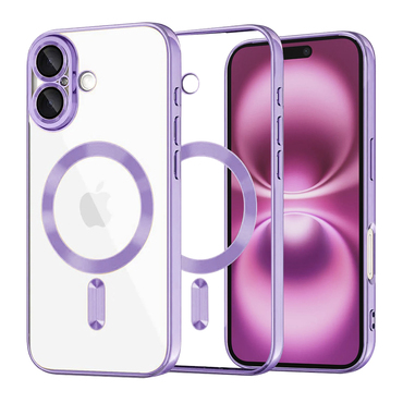 Ovitek Techsuit "Luxury Crystal MagSafe" za iPhone 16 Plus - svetlo vijoličen