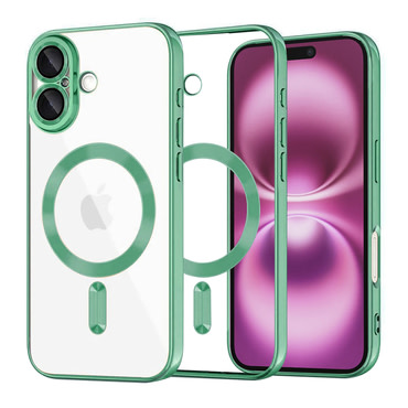 Ovitek Techsuit "Luxury Crystal MagSafe" za iPhone 16 Plus - svetlo zelen