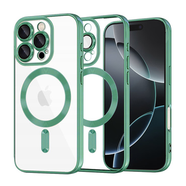Ovitek Techsuit "Luxury Crystal MagSafe" za iPhone 16 Pro - svetlo zelen