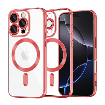 Ovitek Techsuit "Luxury Crystal MagSafe" za iPhone 16 Pro Max - rdeč