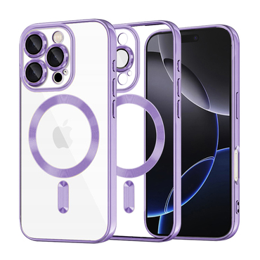 Ovitek Techsuit "Luxury Crystal MagSafe" za iPhone 16 Pro Max - svetlo vijoličen