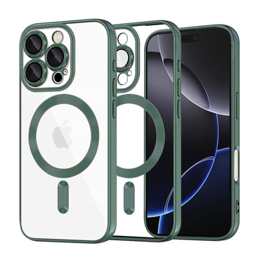 Ovitek Techsuit "Luxury Crystal MagSafe" za iPhone 16 Pro Max - temno zelen