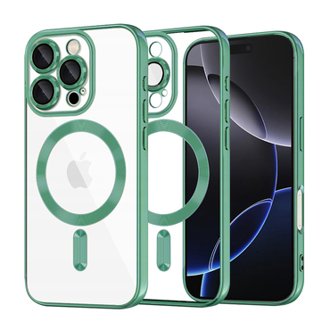 Ovitek Techsuit "Luxury Crystal MagSafe" za iPhone 16 Pro Max - svetlo zelen