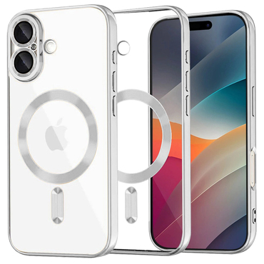 Ovitek Techsuit "Luxury Crystal MagSafe" za iPhone 17 - srebrn