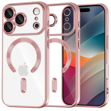 Ovitek Techsuit "Luxury Crystal MagSafe" za iPhone 17 Pro - roza