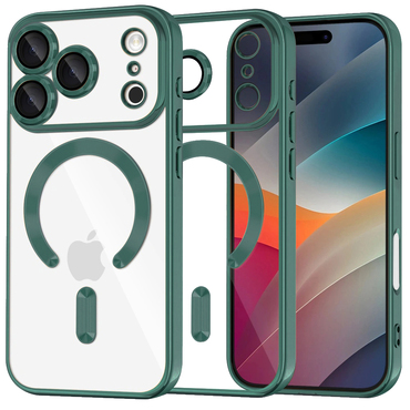 Ovitek Techsuit "Luxury Crystal MagSafe" za iPhone 17 Pro - temno zelen