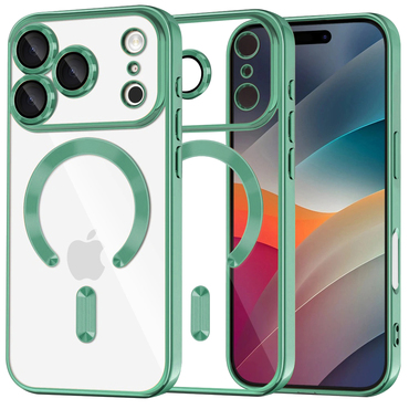 Ovitek Techsuit "Luxury Crystal MagSafe" za iPhone 17 Pro Max - svetlo zelen