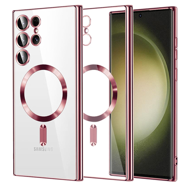 Ovitek Techsuit "Luxury Crystal MagSafe" za Samsung Galaxy S23 Ultra - roza