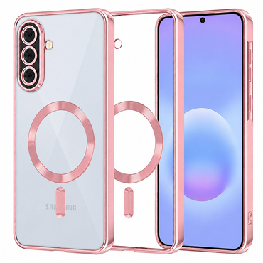 Ovitek Techsuit "Luxury Crystal MagSafe" za Samsung Galaxy A57 - roza
