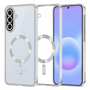 Ovitek Techsuit "Luxury Crystal MagSafe" za Samsung Galaxy A57 - srebrn