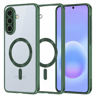 Ovitek Techsuit "Luxury Crystal MagSafe" za Samsung Galaxy A57 - temno zelen