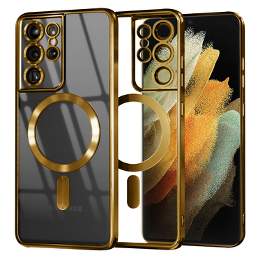 Ovitek Techsuit "Luxury Crystal MagSafe" za Samsung Galaxy S21 Ultra - zlat