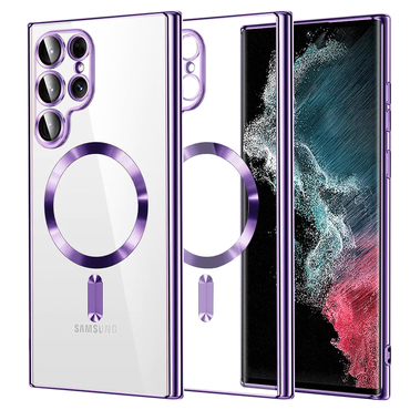 Ovitek Techsuit "Luxury Crystal MagSafe" za Samsung Galaxy S22 Ultra - svetlo vijoličen