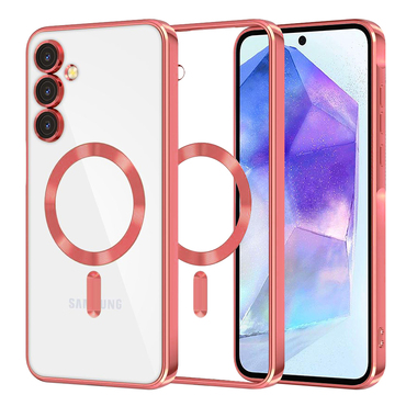 Ovitek Techsuit "Luxury Crystal MagSafe" za Samsung Galaxy A55 - rdeč