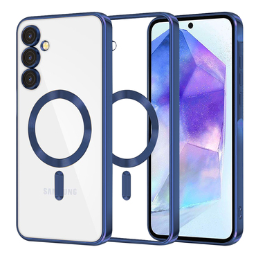 Ovitek Techsuit "Luxury Crystal MagSafe" za Samsung Galaxy A55 - temno moder