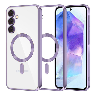 Ovitek Techsuit "Luxury Crystal MagSafe" za Samsung Galaxy A55 - svetlo vijoličen