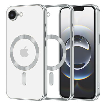 Ovitek Techsuit "Luxury Crystal MagSafe" za iPhone 16e / 17e - srebrn