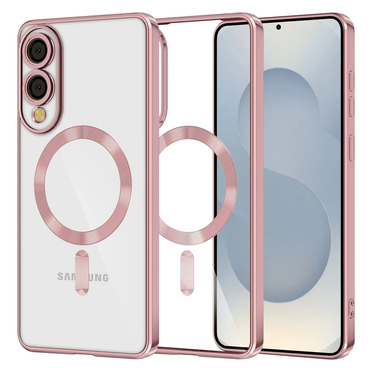 Ovitek Techsuit "Luxury Crystal MagSafe" za Samsung Galaxy S25 Edge - roza