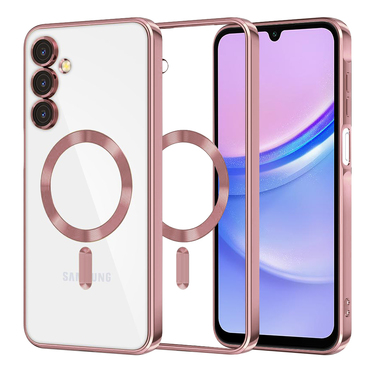 Ovitek Techsuit "Luxury Crystal MagSafe" za Samsung Galaxy A15 - roza
