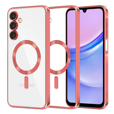 Ovitek Techsuit "Luxury Crystal MagSafe" za Samsung Galaxy A15 - rdeč