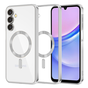 Ovitek Techsuit "Luxury Crystal MagSafe" za Samsung Galaxy A15 - srebrn