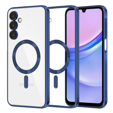 Ovitek Techsuit "Luxury Crystal MagSafe" za Samsung Galaxy A15 - temno moder