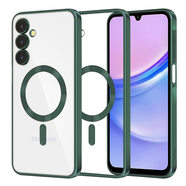 Ovitek Techsuit "Luxury Crystal MagSafe" za Samsung Galaxy A15 - temno zelen