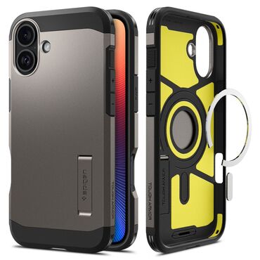 Ovitek Spigen "Tough Armor Mag" za iPhone 16 - gunmetal