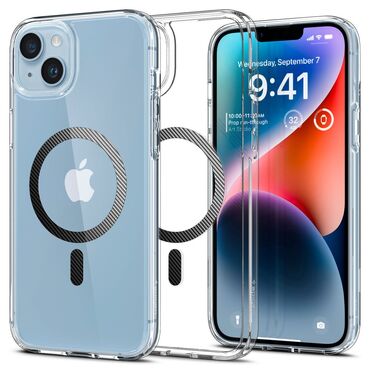 Ovitek Spigen "Ultra Hybrid Mag" za iPhone 14 Plus - carbon fiber