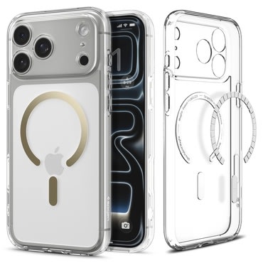 Ovitek Spigen "Ultra Hybrid Mag" za iPhone 17 Pro - clear/gold