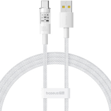 Polnilni in podatkovni 100W USB-A v USB-C kabel Baseus "Gem" - 1m - moon white