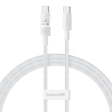 Polnilni in podatkovni 100W USB-C v USB-C kabel Baseus "Gem" - 1m - moon white