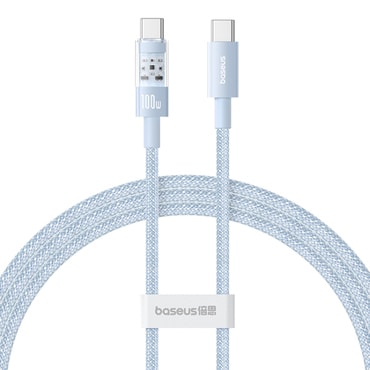 Polnilni in podatkovni 100W USB-C v USB-C kabel Baseus "Gem" - 1m - galaxy blue