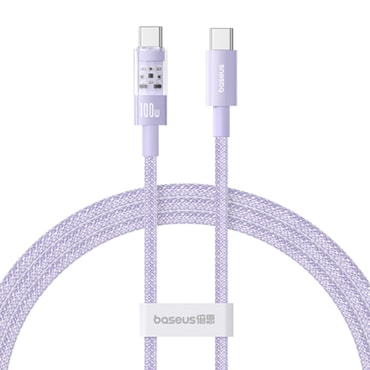 Polnilni in podatkovni 100W USB-C v USB-C kabel Baseus "Gem" - 1m - nebula purple